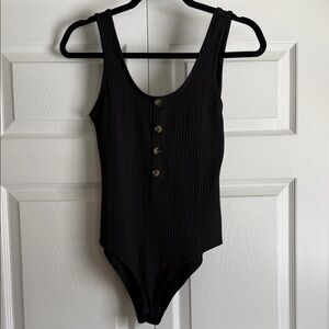 H&M Black Ribbed Bodysuit